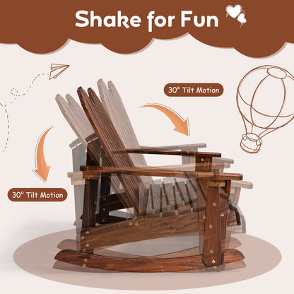 2 Person Adirondack Rocking Chair with Slatted Seat