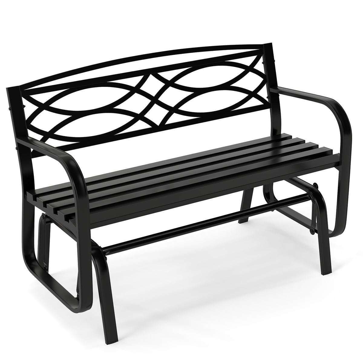 2-Person Outdoor Glider Bench with Metal Frame