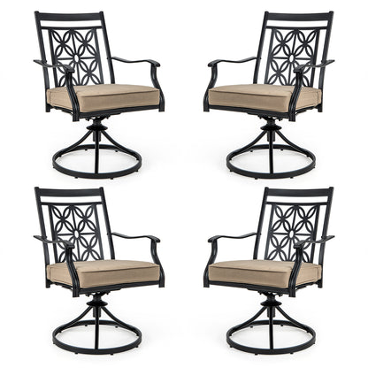 Patio Swivel Dining Chairs Set of 2 with Cushions