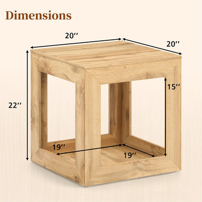 2-Tier Farmhouse End Table with Storage Shelf