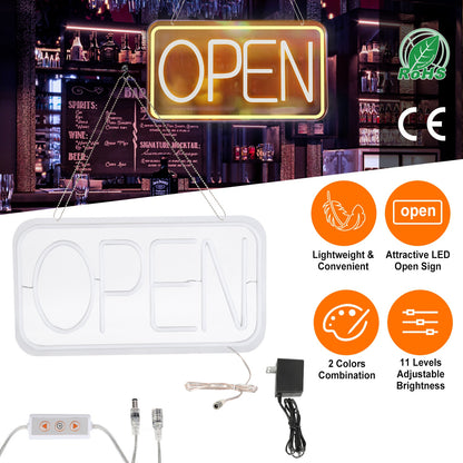 LED Open Sign 16.5x9.1in with 11 Brightness Levels