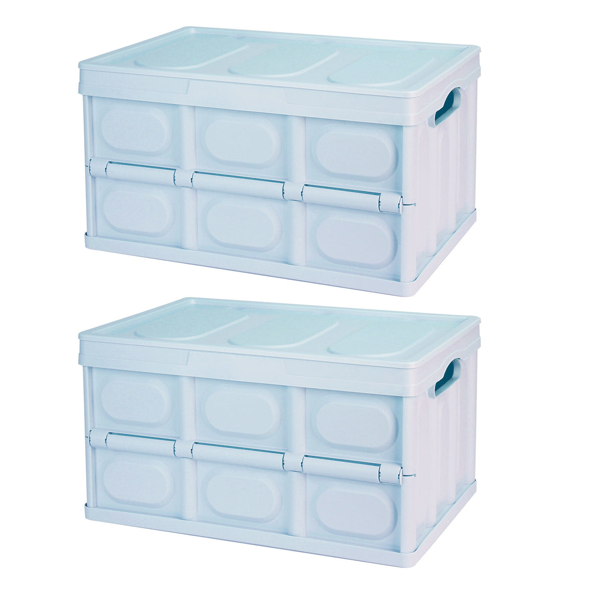Collapsible Storage Bins with Lids - 2 Pack Stackable Organizer