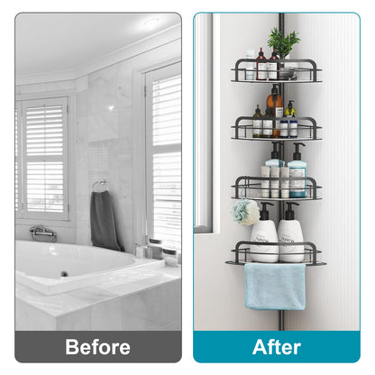 Corner Shower Caddy with 4 Adjustable Shelves