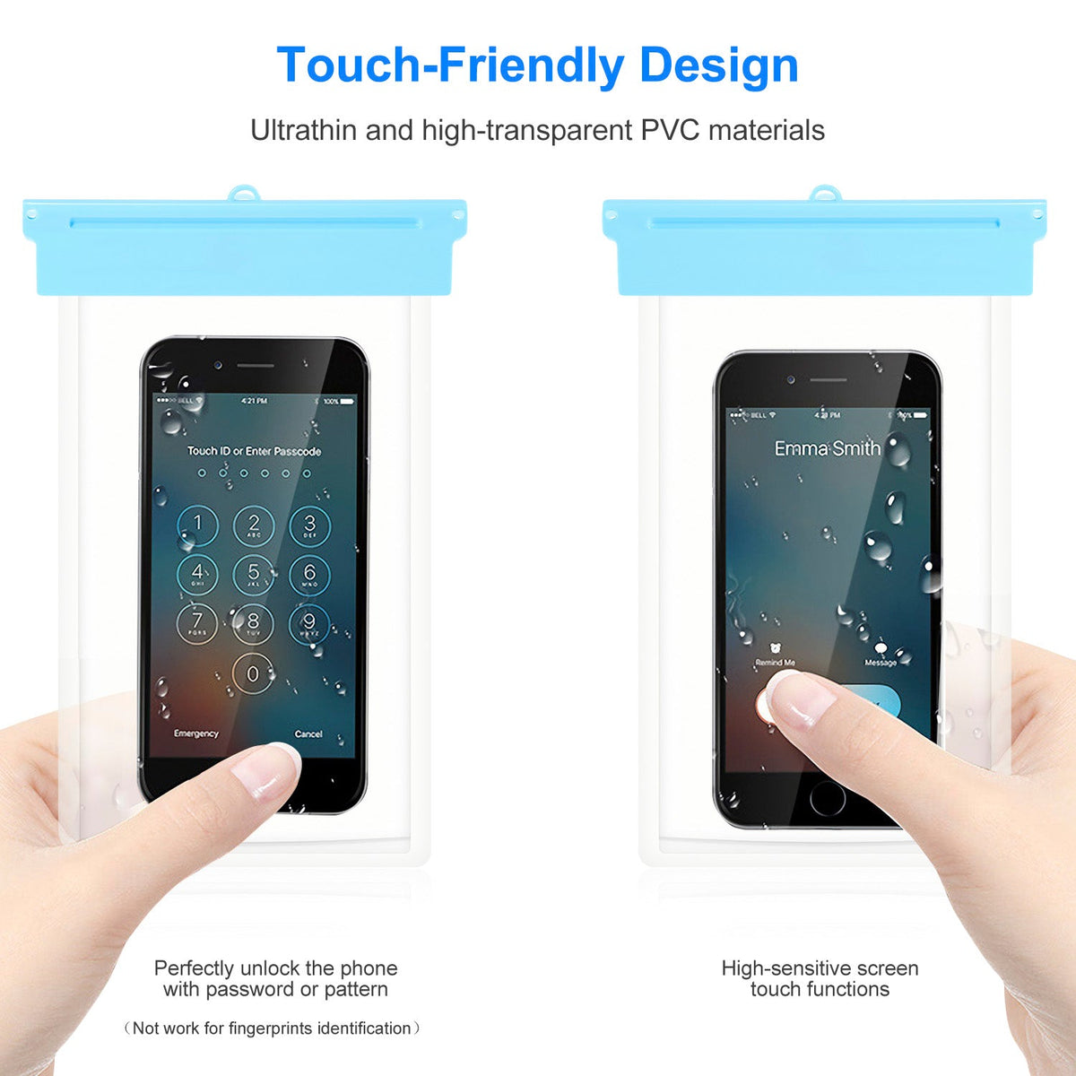 Universal IPX8 Waterproof Phone Pouch Dry Bag Case Underwater Protective High Touch Sensitive for iPhoneX Samsung Galaxy S9 up to 6.0inches