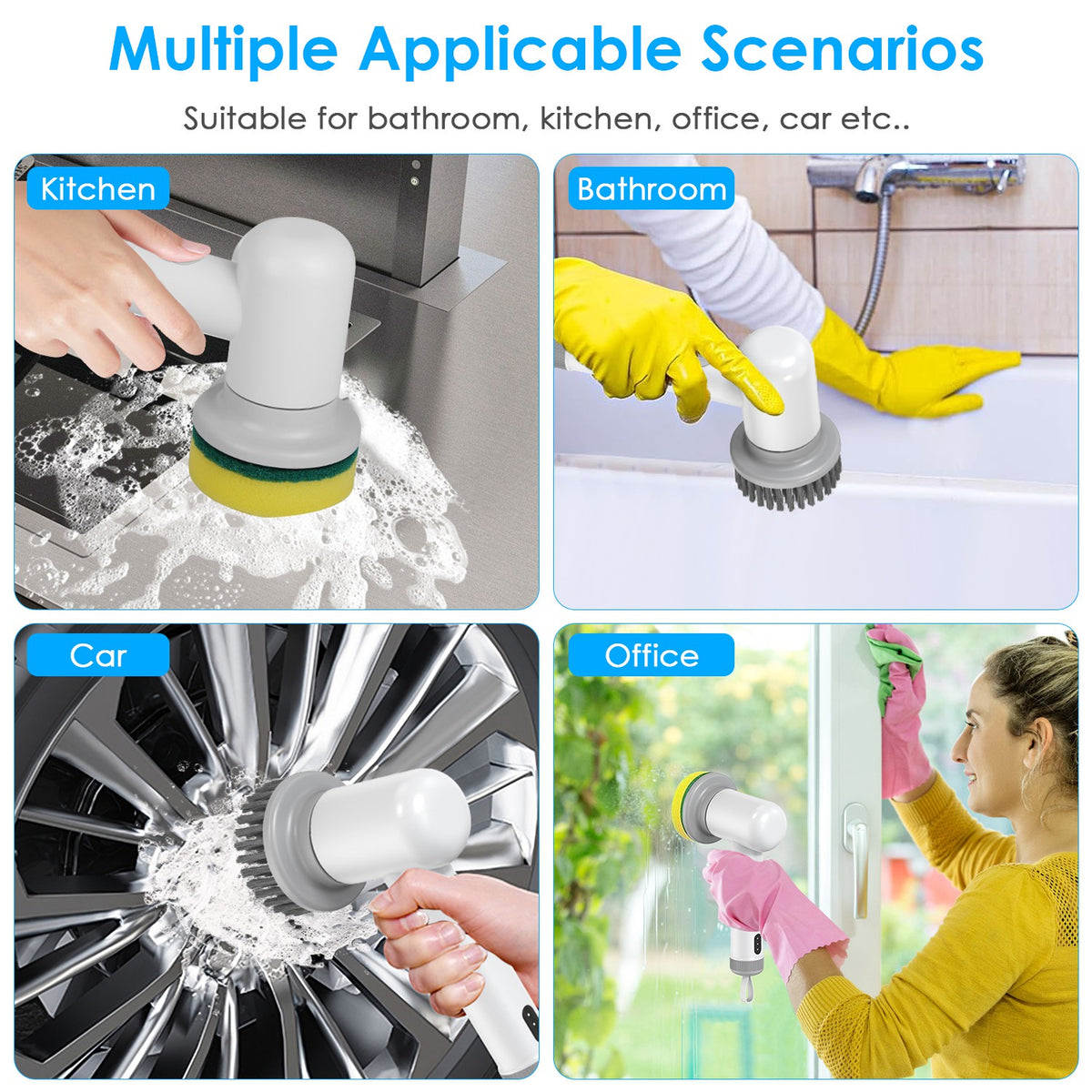 Electric Spin Scrubber with 4 Brush Heads & 2 Speeds