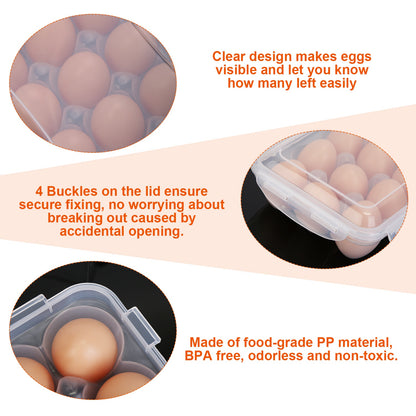 Stackable Egg Holder with Lid - 18 Cavity Storage Container