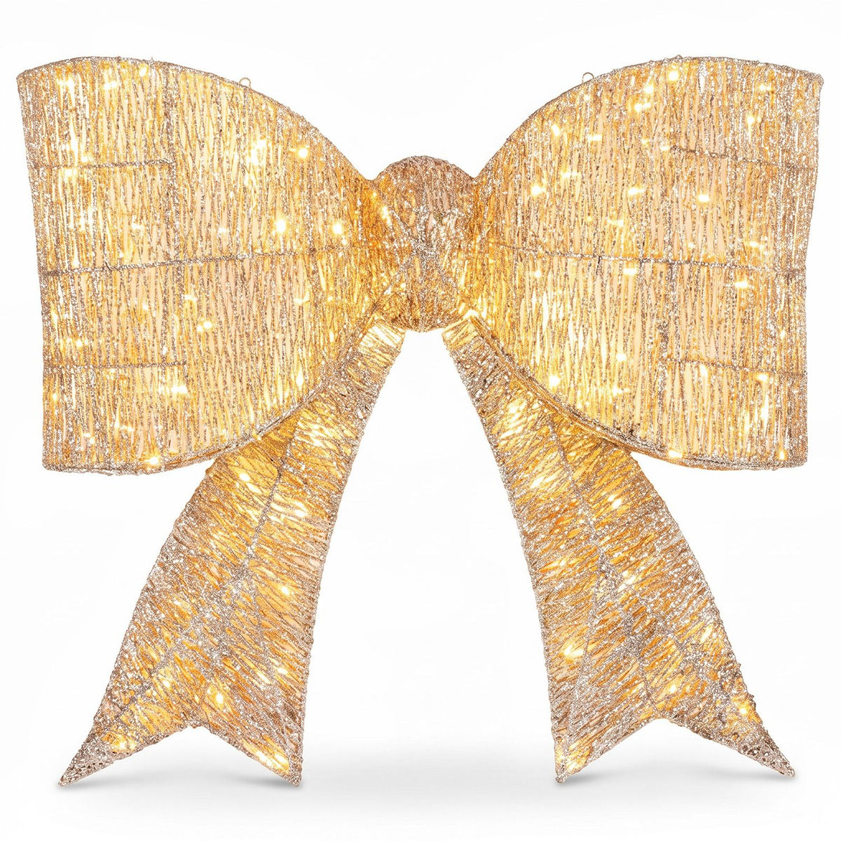 30" Christmas Lighted Bow Decoration with 120 PreLit Warm White LED Lights