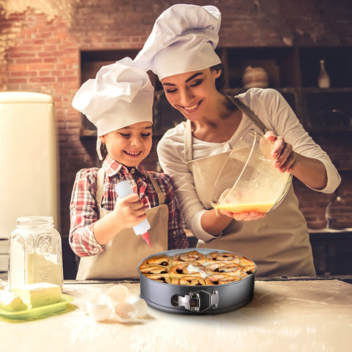 Springform Cake Pan Set 3-Piece Non-Stick with Removable Bottom