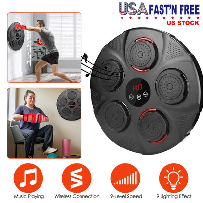 Music Boxing Machine with LED Lights and Bluetooth Speaker