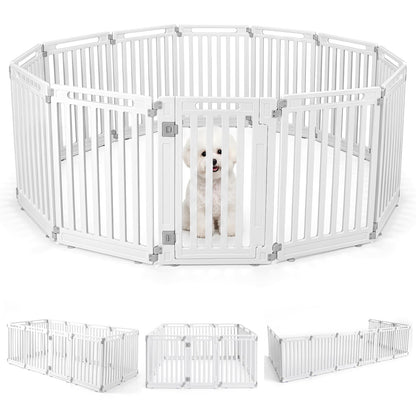 12-Panel Dog Playpen 31.5" Height Indoor Outdoor Pet Fence