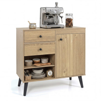31" Sideboard Cabinet with 2 Drawers and Open Shelves