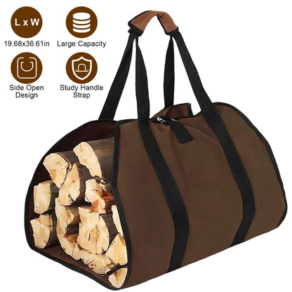 Firewood Carrier Bag with Handles - Durable Log Holder