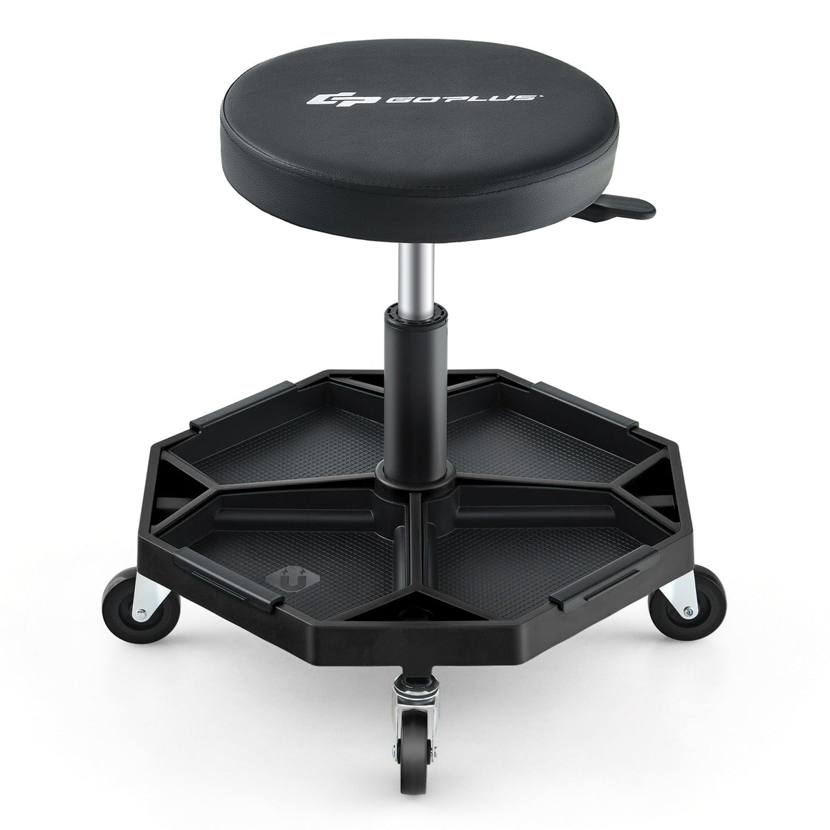 330 LBS Capacity Pneumatic Rolling Mechanic Stool with Padded Seat