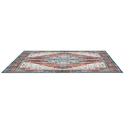 Vintage Area Rug 6x9 FT Non-Slip Washable Soft Faux Cashmere