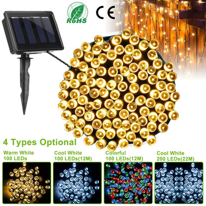 Solar String Lights 100 LED 40ft Outdoor Waterproof Fairy Lights