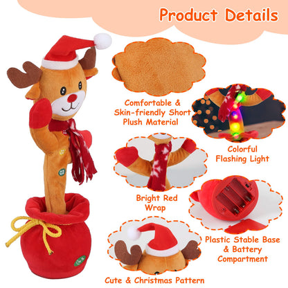 Dancing Christmas Plush Toy with Music, Lights & Recording