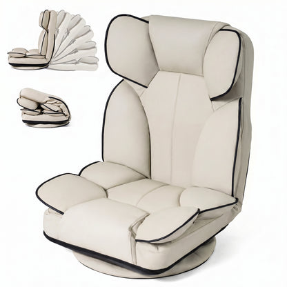 Swivel Floor Gaming Chair with 6-Position Adjustable Backrest