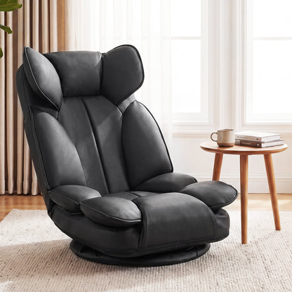 Swivel Floor Gaming Chair with 6-Position Adjustable Backrest