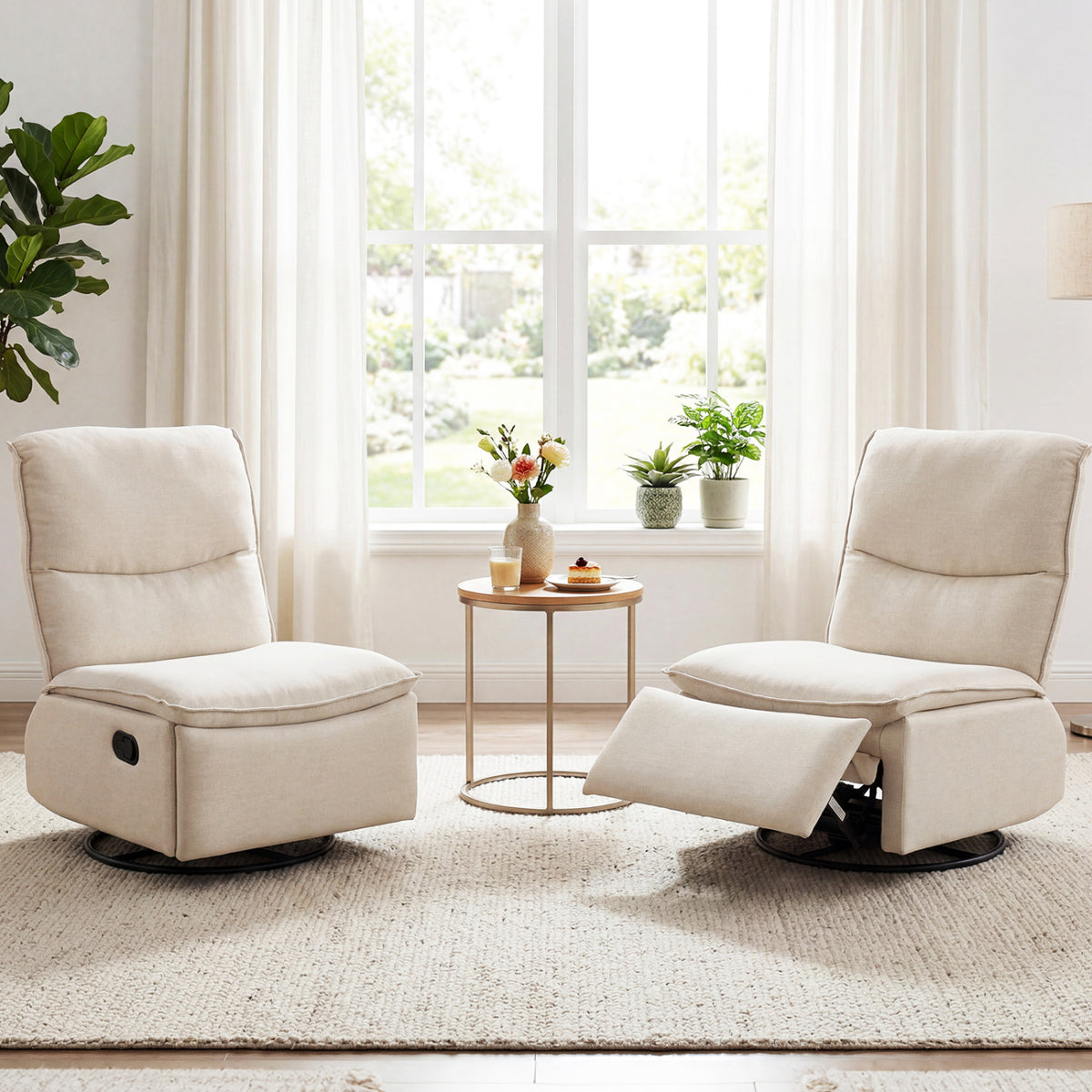 360° Swivel Recliner Chair with Rocking Motion and Footrest