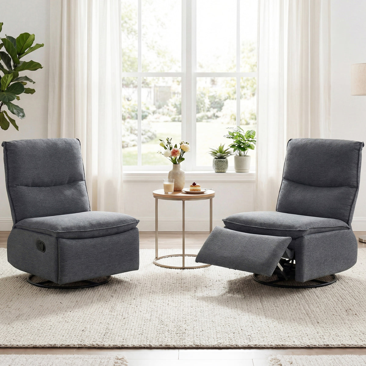 360° Swivel Recliner Chair with Rocking Motion and Footrest