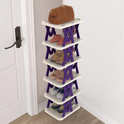 6-Tier Foldable Shoe Rack - Vertical Space Saving Organizer