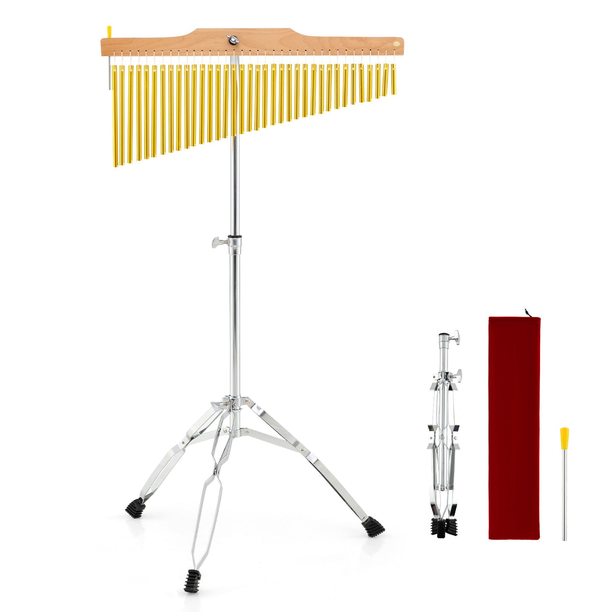 36-Bar Single-Row Chimes Percussion Instrument-Golden