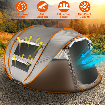 Pop Up Tent 5-8 Person Instant Setup Waterproof Camping Tent