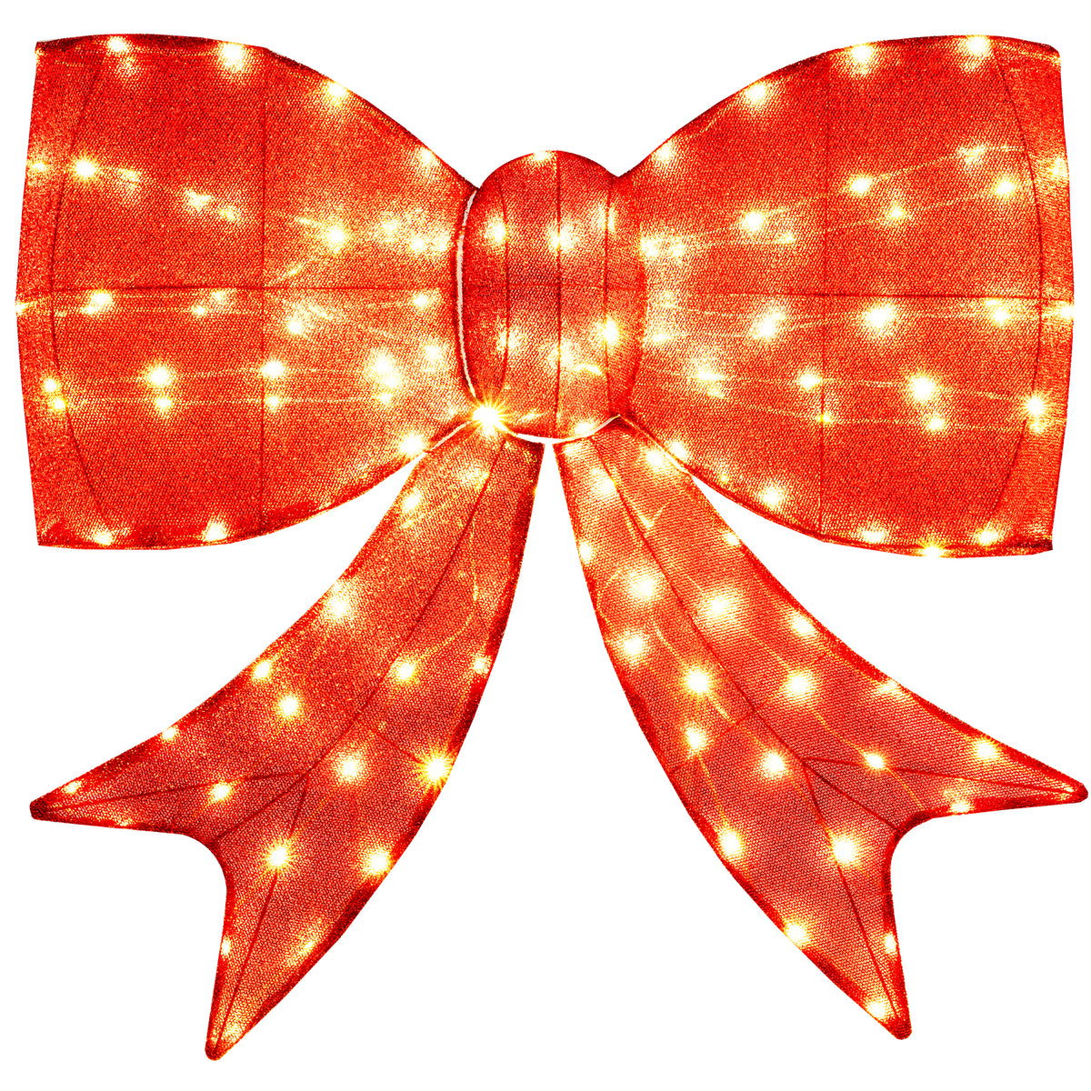 37 Inch Lighted Christmas Bow Decoration with Warm White LED Lights