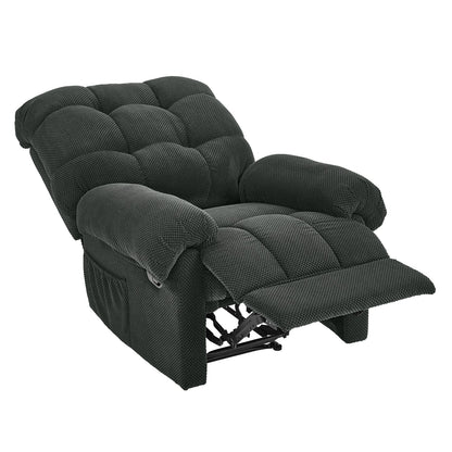 Modern Fabric Reclining Lounge Chair, Overstuffed Recliner Chair with Adjustable Backrest and Footrest, Padded Armrests,
