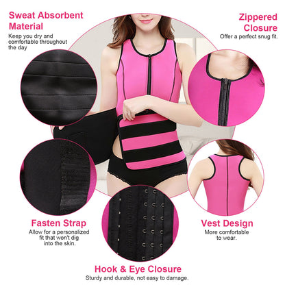 Waist Trainer Vest for Women with Zipper Closure