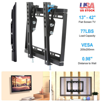TV Wall Mount Bracket Tilt for 13"-42" LED/LCD/PLASMA Flat TV VESA 200x200mm