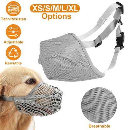 Soft Mesh Dog Muzzle with Adjustable Straps