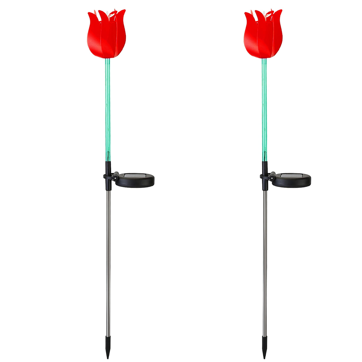 Solar Powered Tulip Garden Stake Light with Windmill