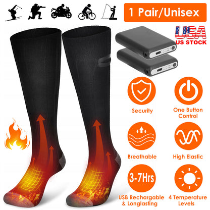 Rechargeable Heated Socks with 4 Temperature Levels