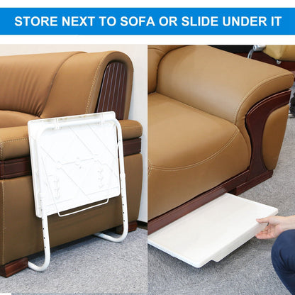 Foldable Tray Table Portable Sofa TV Tray 6 Heights 3 Angles Laptop Desk Adjustable Eating Dinner Coffee for Bed Dorm Home
