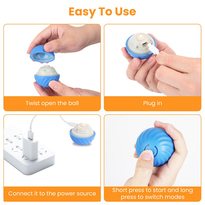 Interactive Motion Activated Cat Toy Ball with Rechargeable Battery