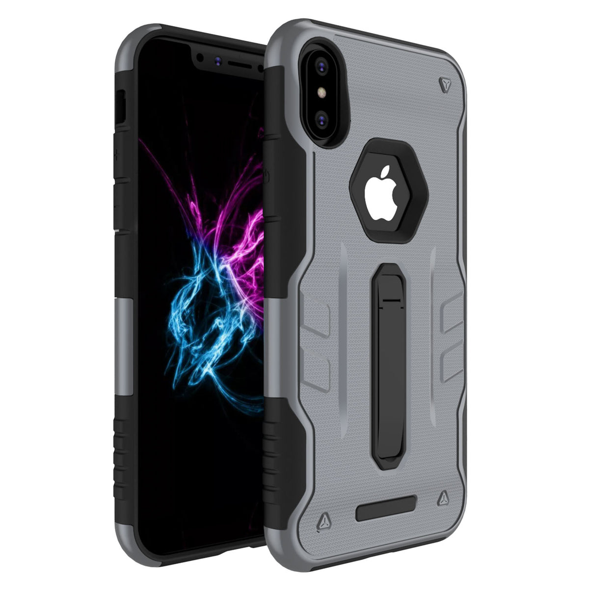 iPhone X Rugged Case with Kickstand - Dual Layer Protection