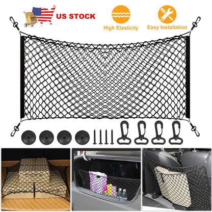 Trunk Cargo Net Organizer - Stretchable Elastic Storage