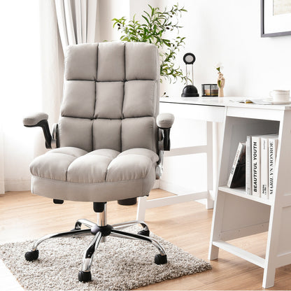 High Back Swivel Office Chair with Flip-Up Arms - 400 lbs