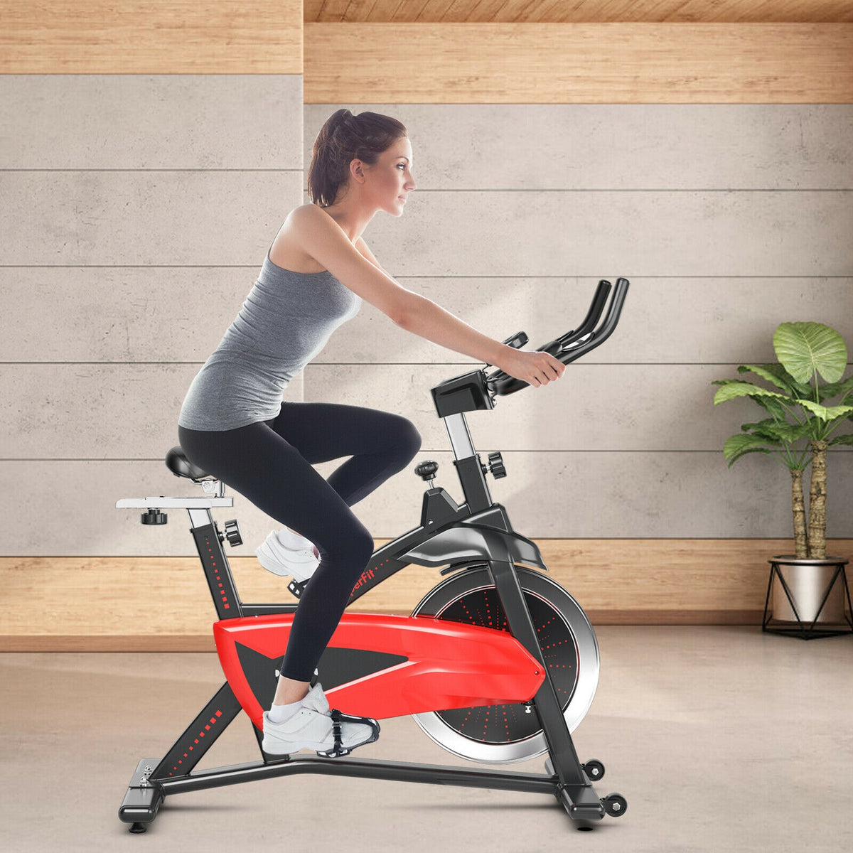 Magnetic Exercise Bike with 35lb Flywheel and Adjustable Seat