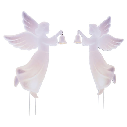 Outdoor Christmas Angel Yard Decoration Set - 3 Ft Pink