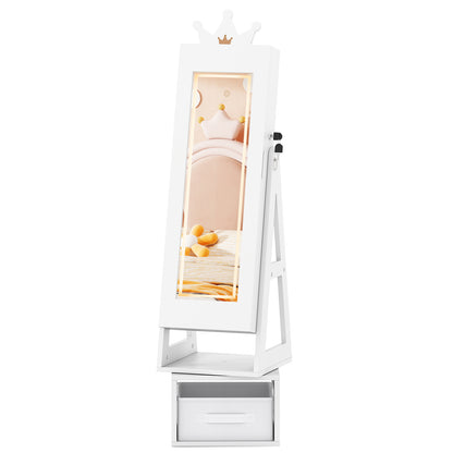 Kids Jewelry Cabinet with Lighted Full Length Mirror