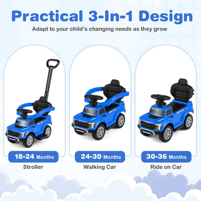 3-In-1 Licensed Ford Push Car for Toddlers