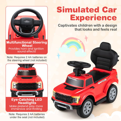 3-In-1 Licensed Ford Push Car for Toddlers