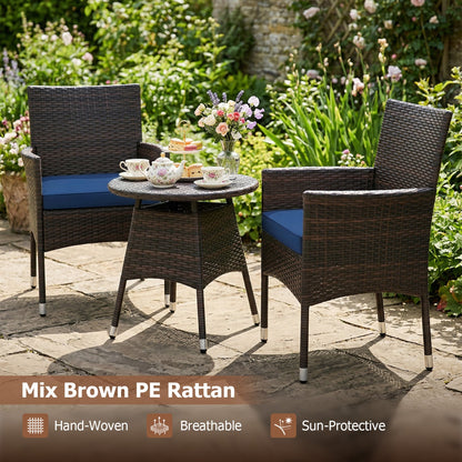 3 Piece Patio Furniture Set Outside Bistro Set for Porch