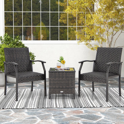 3-Piece Patio Conversation Set with Quick Dry Cushions