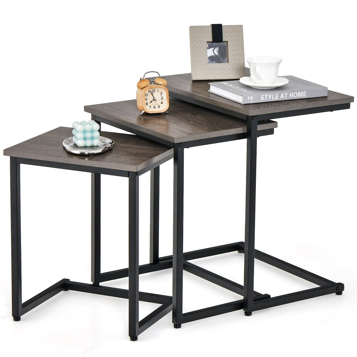 3 Pieces Multifunctional Coffee End Table Set