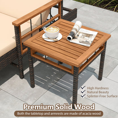 3-Piece Patio Chaise Lounge Set with Adjustable Backrests