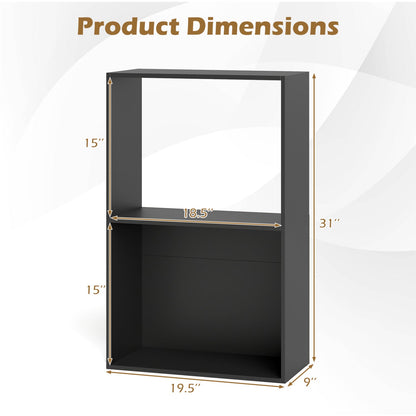 3-Tier Bookshelf with Open Storage Compartments