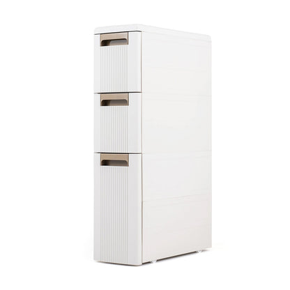 Narrow Storage Cabinet with Drawers and Removable Dividers